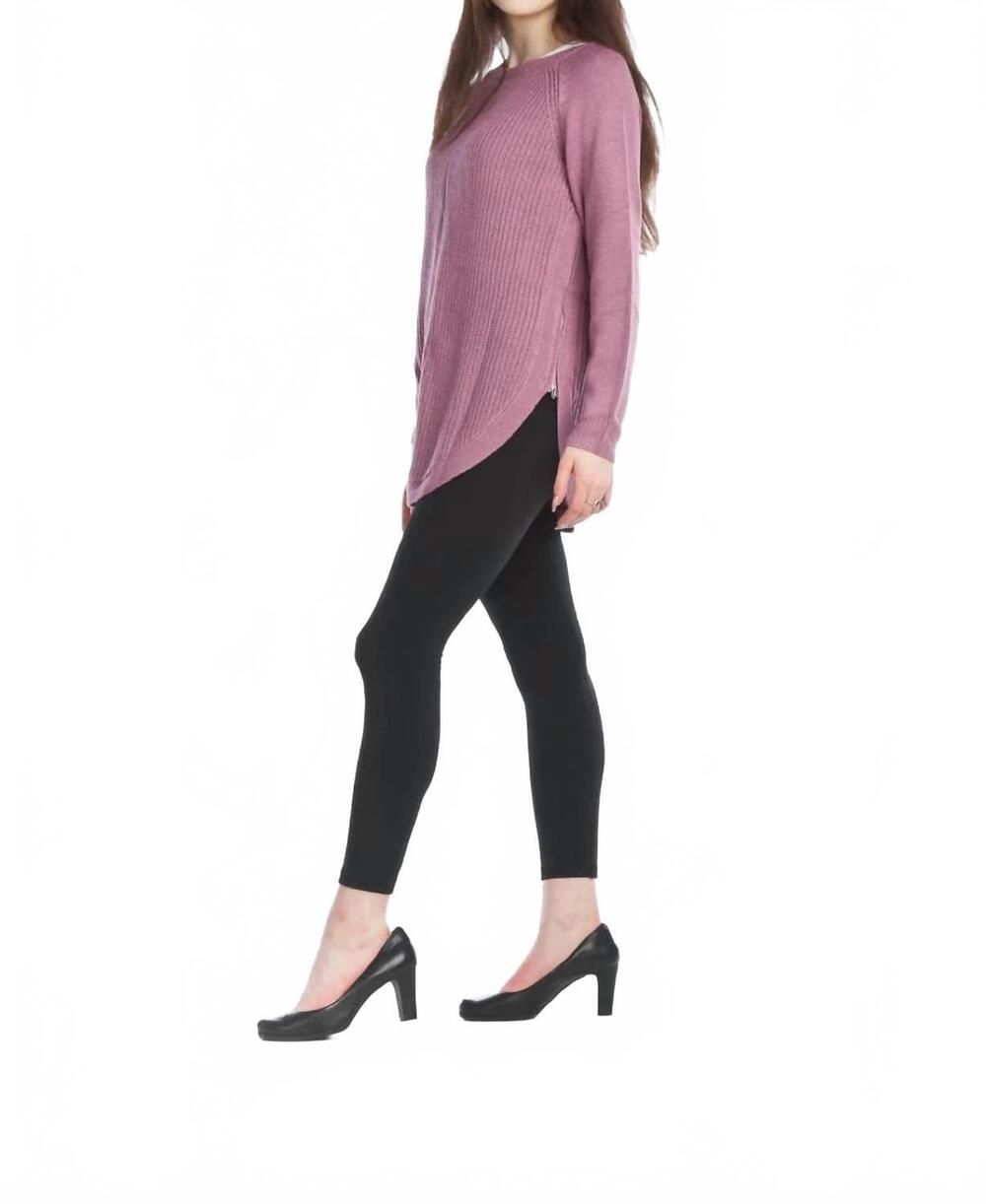 NEW PAPILLON zip side long sleeve sweater in lilac